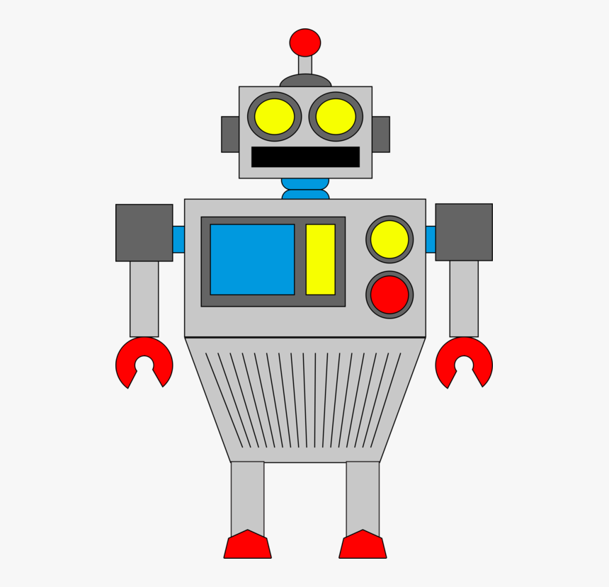 Robot,machine,line - Cartoon, HD Png Download