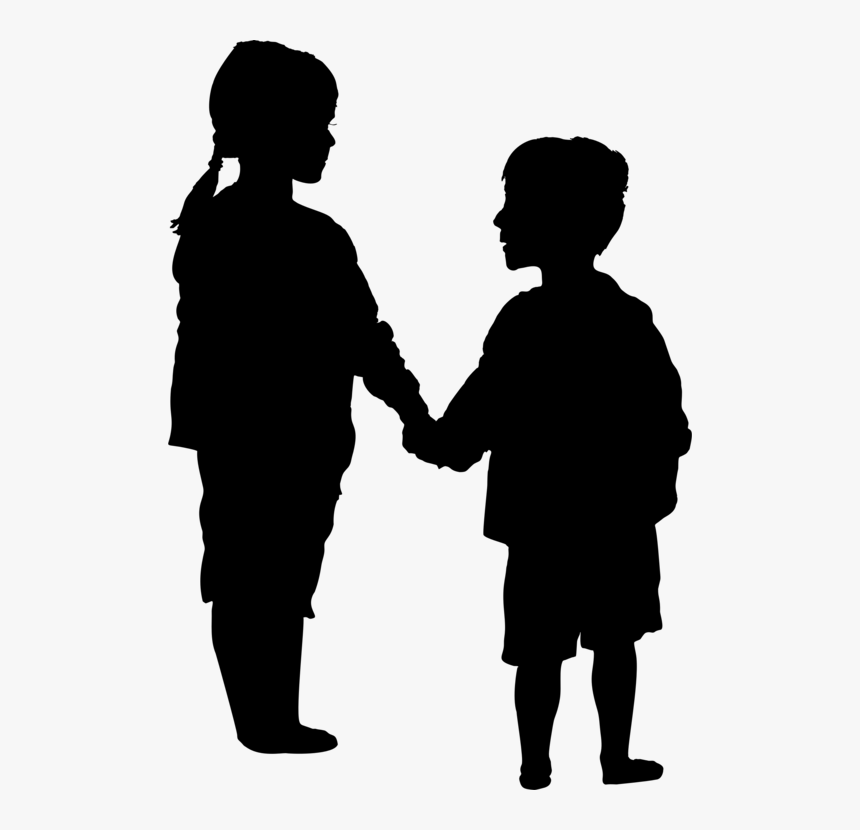 Boy Holding Hands Silhouette, HD Png Download