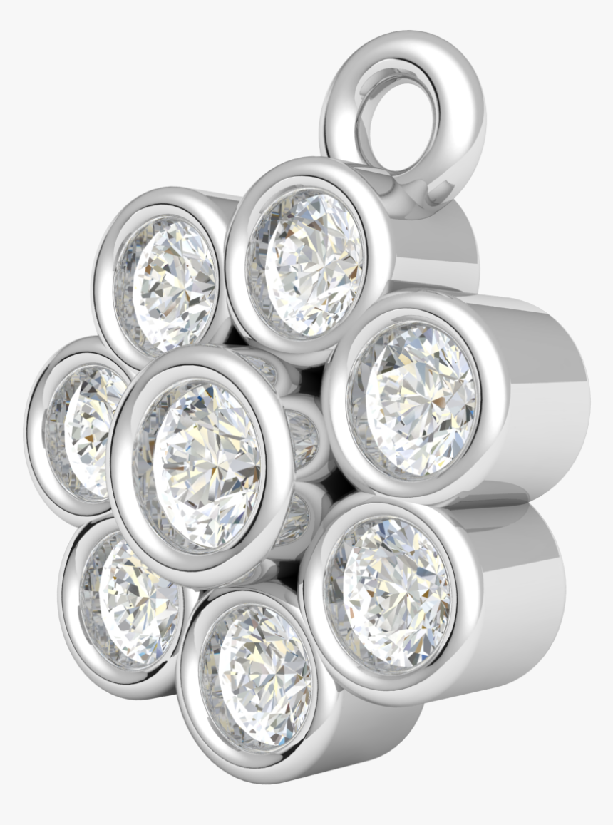 0 9carat Brilliant Cut Round Diamond Casual Cluster - Locket, HD Png Download