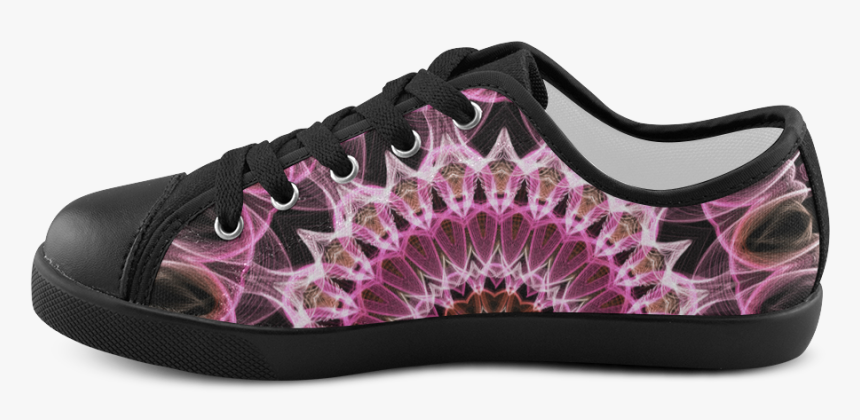 Pink Lace Abstract Art Mandala Canvas Kid S Shoes - Red Black And Green Shoes, HD Png Download