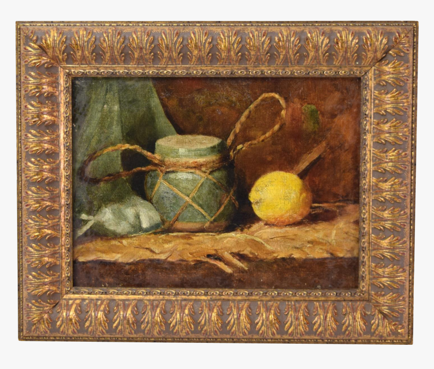 19th Century Oil Painting Still Life Of Lemon With - Still Life Photography, HD Png Download