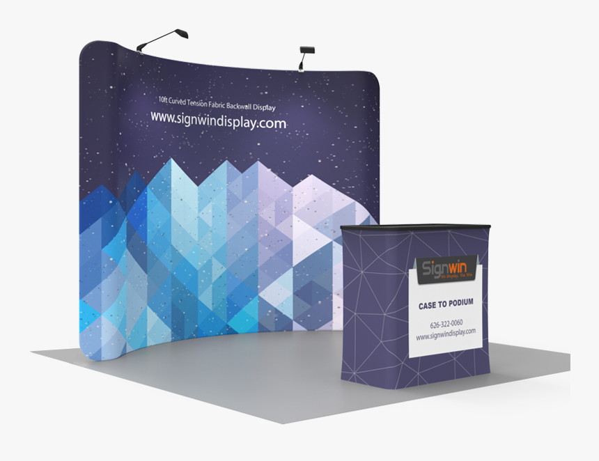 Custom 10ft Curved & Recyclable Tension Fabric Trade - 10ft Curved Tension Fabric Display, HD Png Download