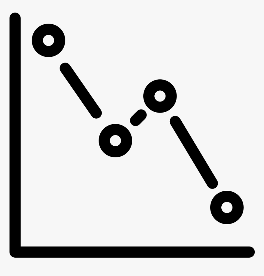 Chart Trend Dots Lines Zigzag Down - Circle, HD Png Download