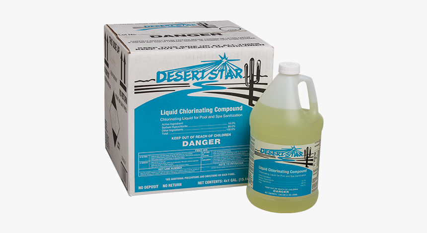 Hasa Desert Star Liquid Chlorinating Compound 4x1gal - Plastic Bottle, HD Png Download