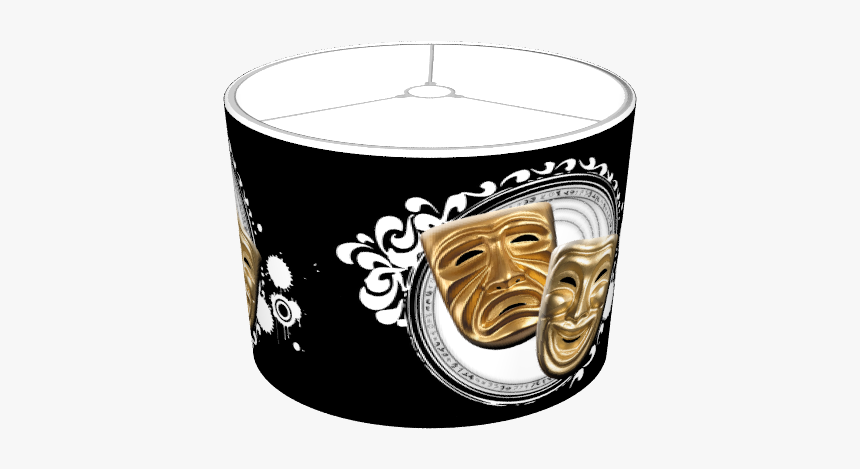 Gold Drama Masks Lampshade - Illustration, HD Png Download