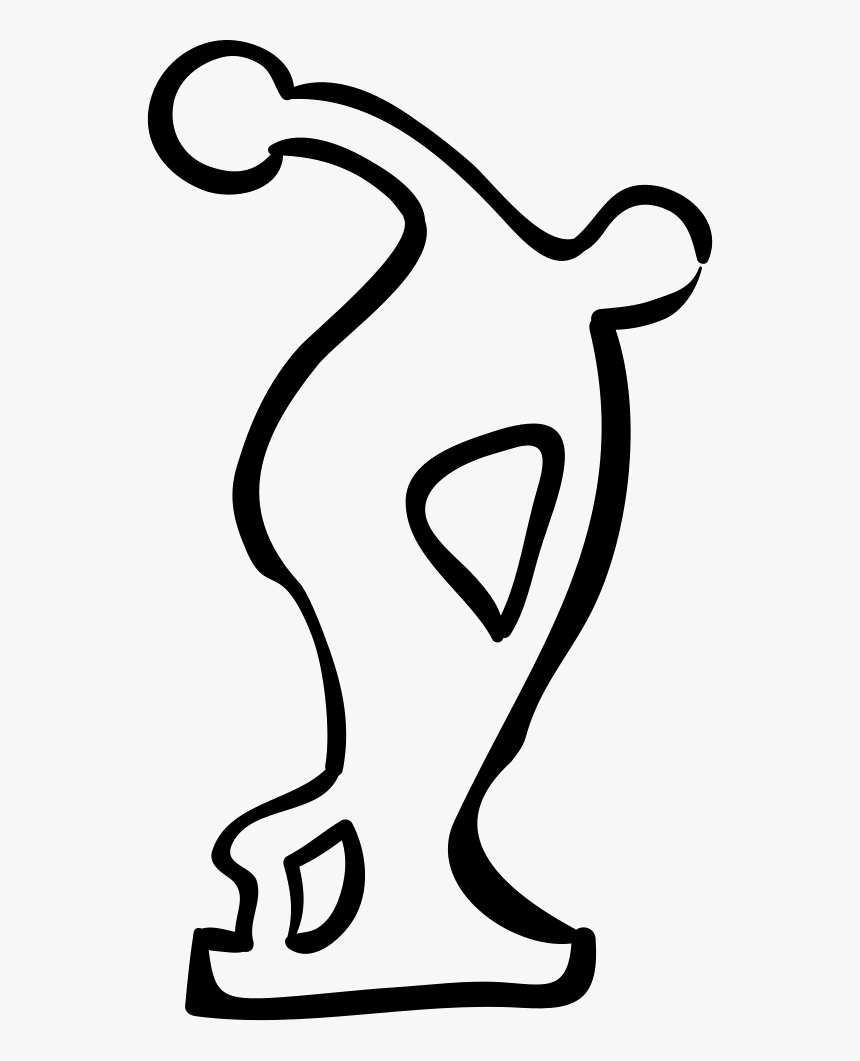 Male Sportive Sculpture Hand Drawn Outline - Portable Network Graphics, HD Png Download