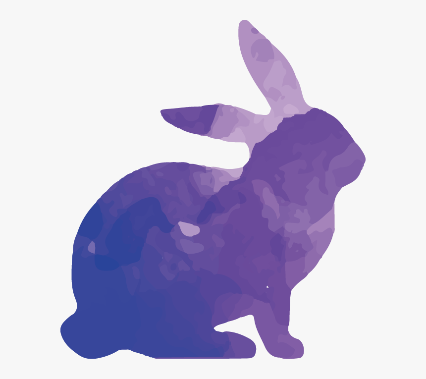 Rabbit Silhouette Watercolor Painting - Watercolor Rabbit Silhouette, HD Png Download
