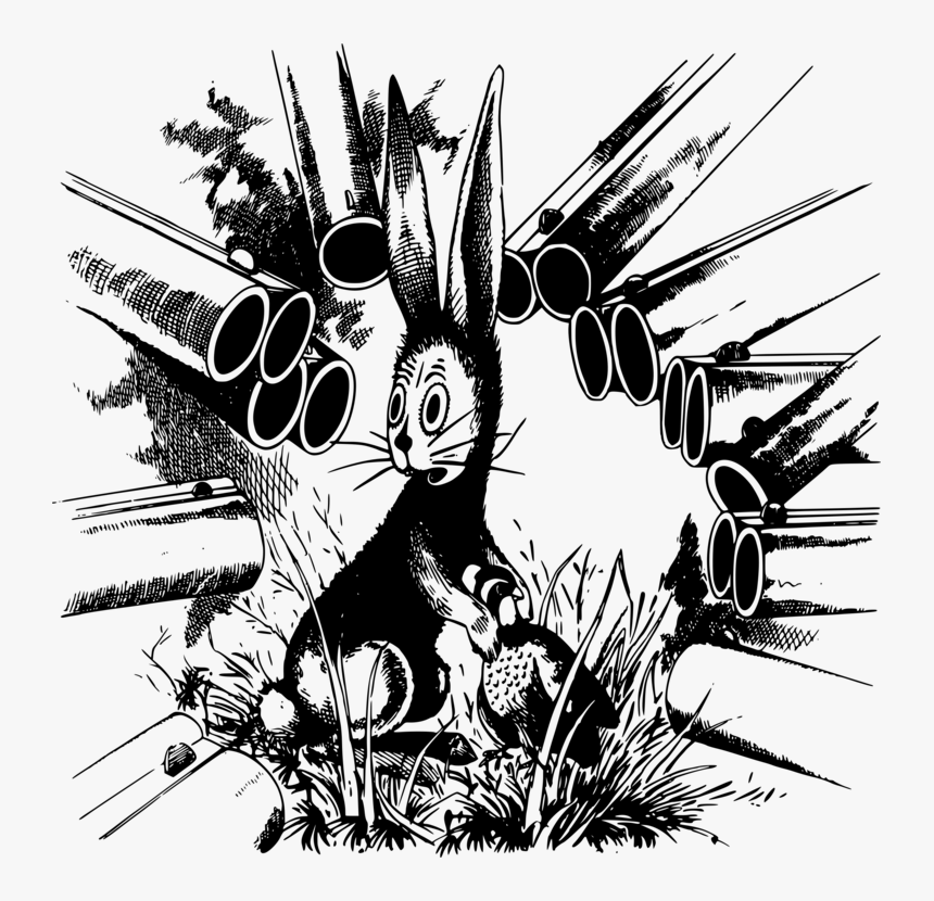Plant,art,blackandwhite - Transparent Photo Rabbit Hunting, HD Png Download