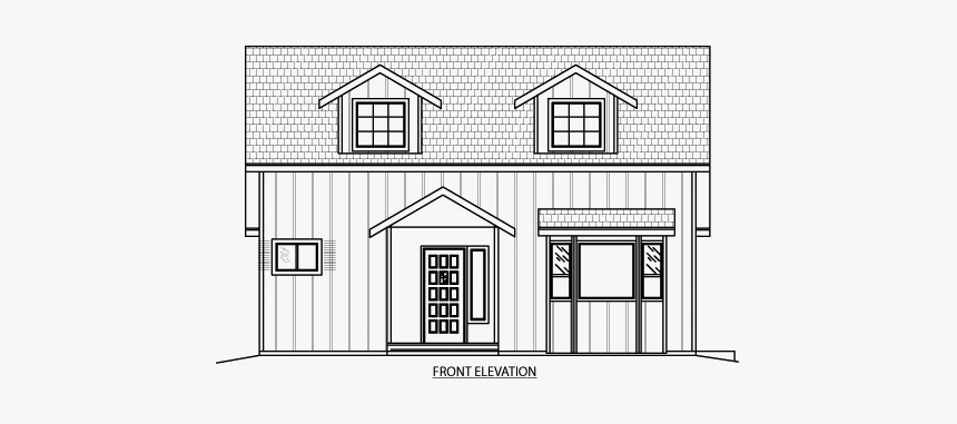Plans2build Elevation - Two Room Home Sketch, HD Png Download