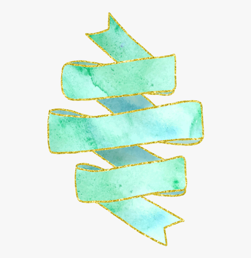 #ftestickers #ribbon #banner #floral #teal #blue #green - Symmetry, HD Png Download