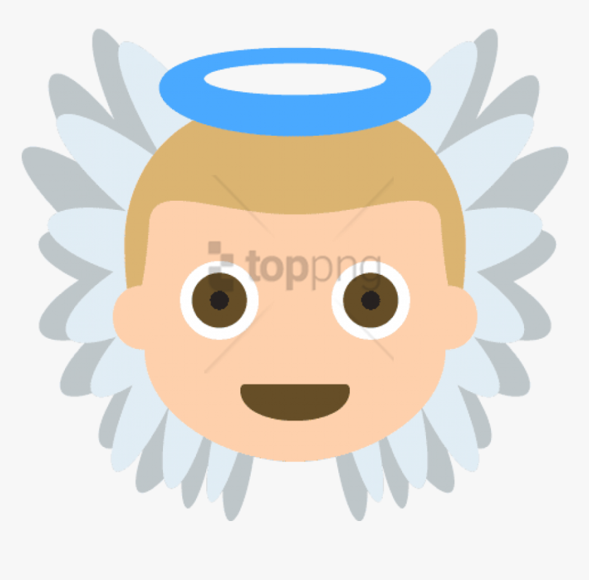 Free Png Baby Angel Tone 2 Emoji Emot Vector Icon - Cara Angel Vector, Transparent Png