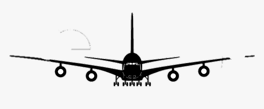 Black Airplane Front View, HD Png Download