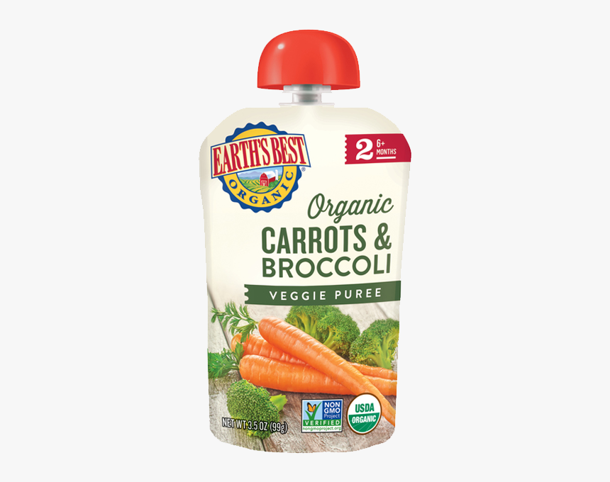 Earth S Best, Pouch De Zanahoria Y Brocoli, 99g 
 Class - Baby Food Pouches Earths Best, HD Png Download
