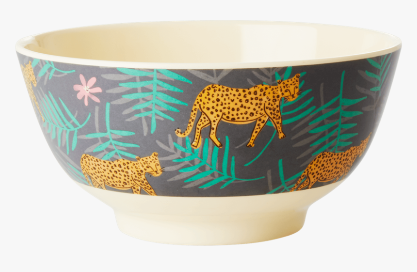 Rice Melamine Bowl With Leopard And Leaves Print, HD Png Download