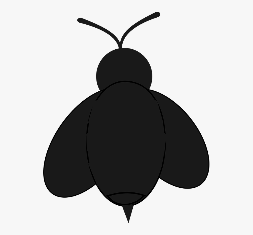 Cartoon Bee Silhouette, HD Png Download