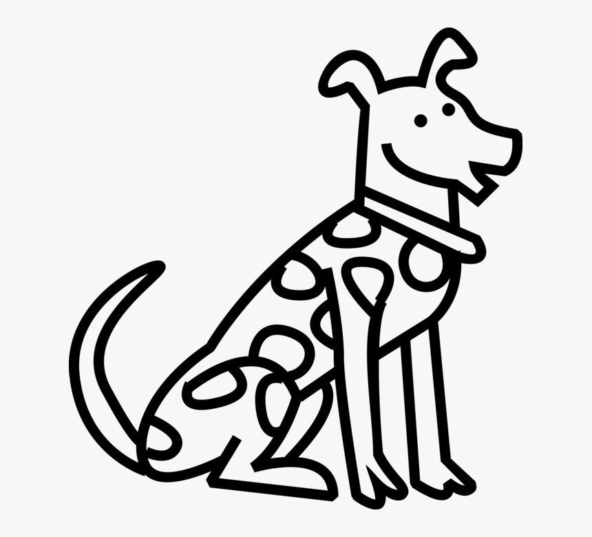 Vector Illustration Of Spotted Dalmatian Dog - Line Art, HD Png Download