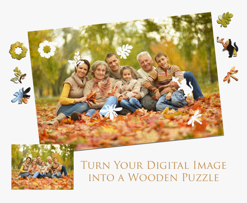 Custom Wooden Jigsaw Puzzle - Inspirasi Foto Keluarga Outdoor, HD Png Download