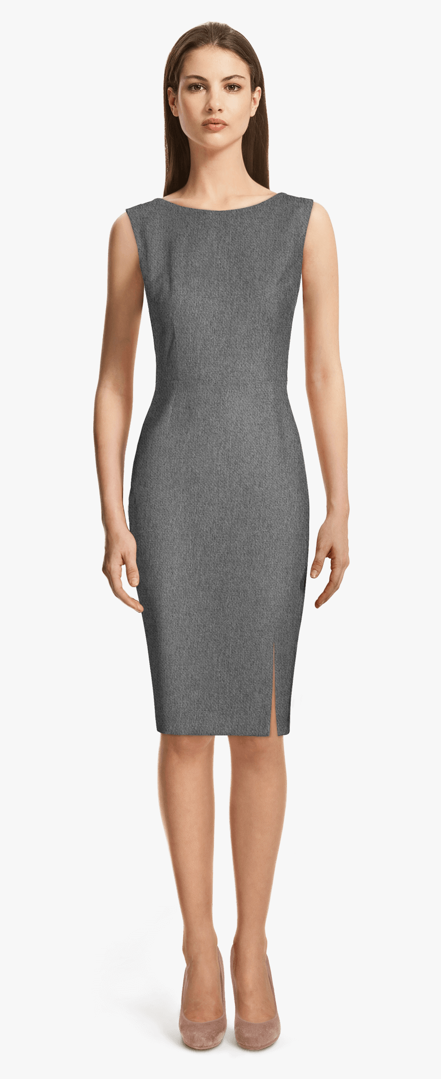 Blue And Pink Sleeveless V-neck Flared Dress - Vestidos Azules Acero, HD Png Download