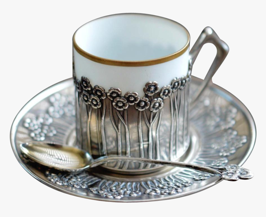 Art Deco Coffee Mugs Art Nouveau Silver Coffee Cup - Art Nouveau Tea Cup, HD Png Download