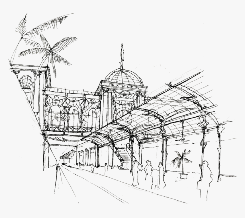 Picture2 - Art Nouveau Architecture Sketch, HD Png Download