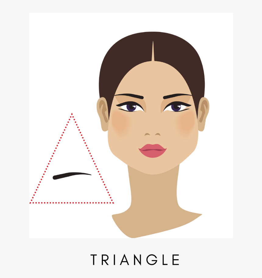 Triangle Face Eyebrow Shape - Illustration, HD Png Download