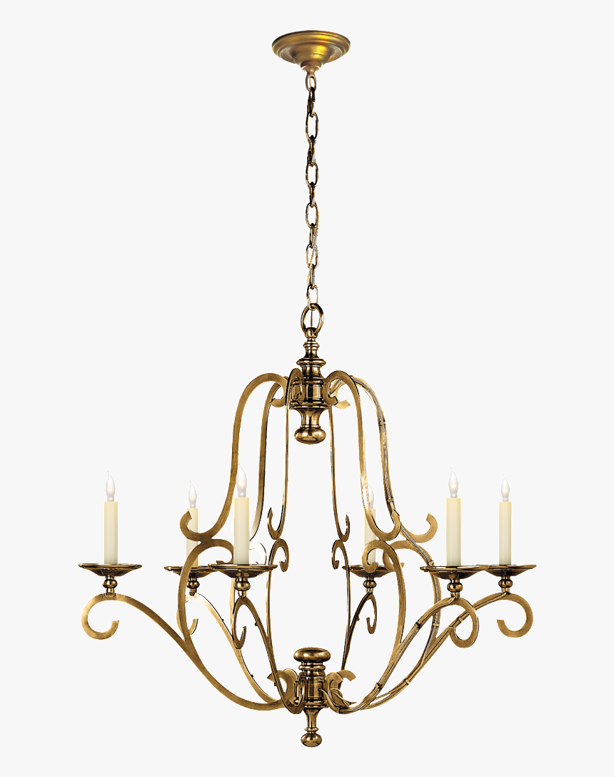European Candlestick Png Element - Chapman Scroll 4 Light Burnished Brass Pendant, Transparent Png