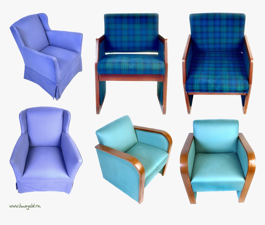 Armchair - Blue Armchair, HD Png Download