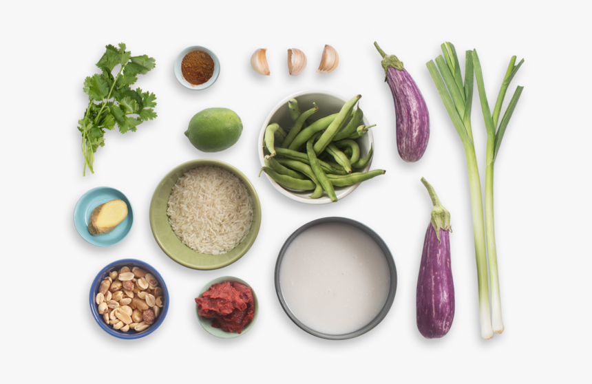 Spicy Eggplant & Green Bean Curry With Garlic Rice - Snap Pea, HD Png Download