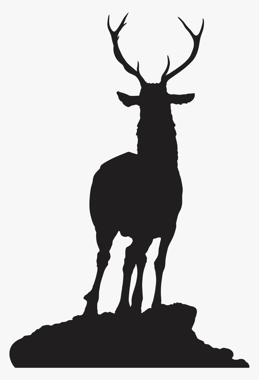 Reindeer Silhouette Elk Roe Deer - Deer Face On Silhouette, HD Png Download