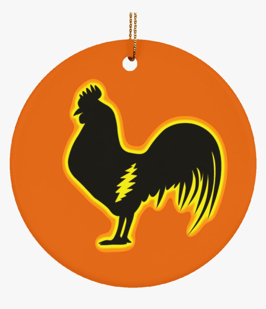 Crazy Rooster Ceramic Circle Ornament - Rooster, HD Png Download