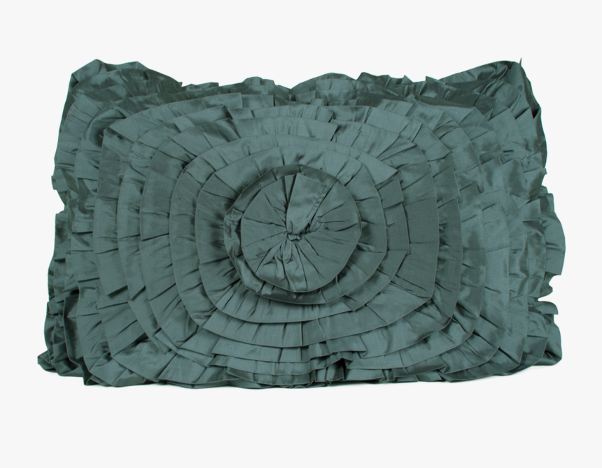 Ruffled Taffeta - Teal - Cushion, HD Png Download