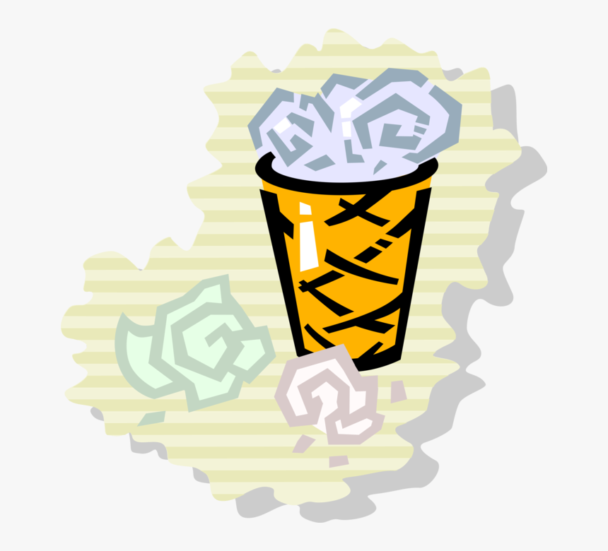 Vector Illustration Of Waste Basket, Dustbin, Garbage, HD Png Download