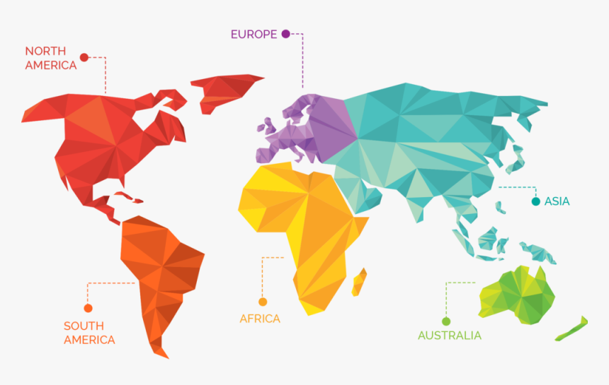 Around The World Png - Black World Map Silhouette, Transparent Png
