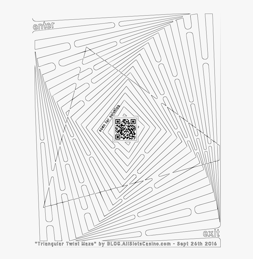 Triangular Twisted Maze Coloring Page - Line Art, HD Png Download