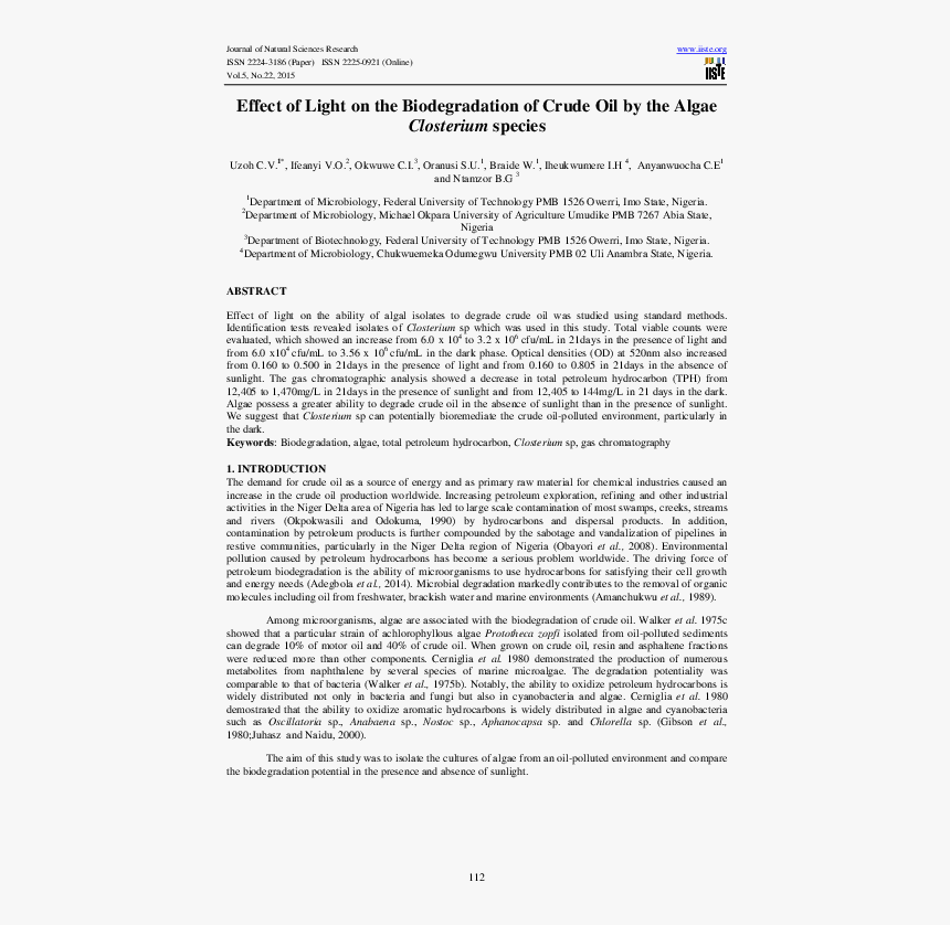 Effect Of Light On The Biodegradation Of Crude Oil - Enterprise, HD Png Download