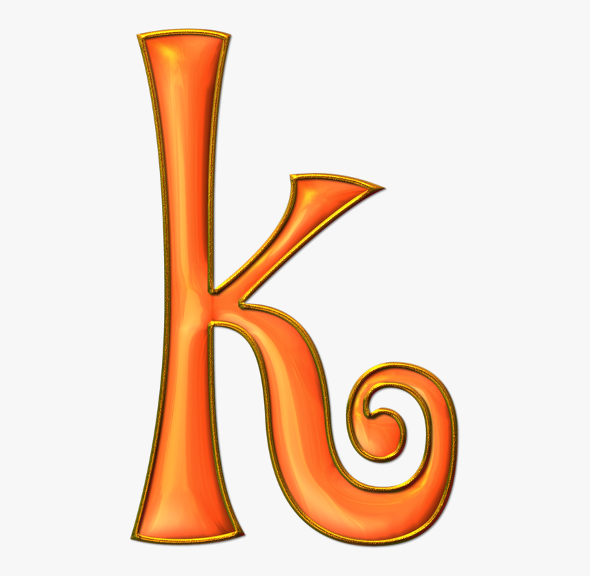 Alfabeto Estilizado Naranja Con Dorado, HD Png Download