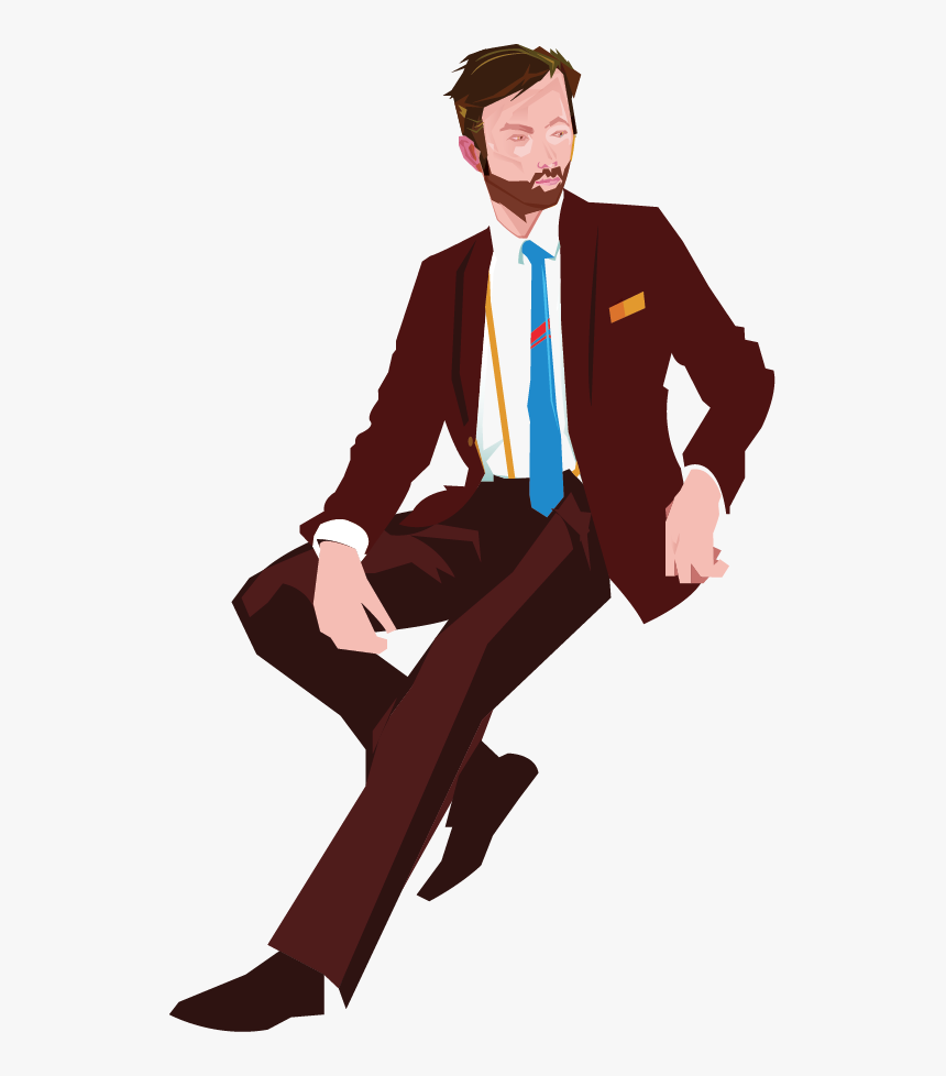 Masculine Man In Suit Clipart