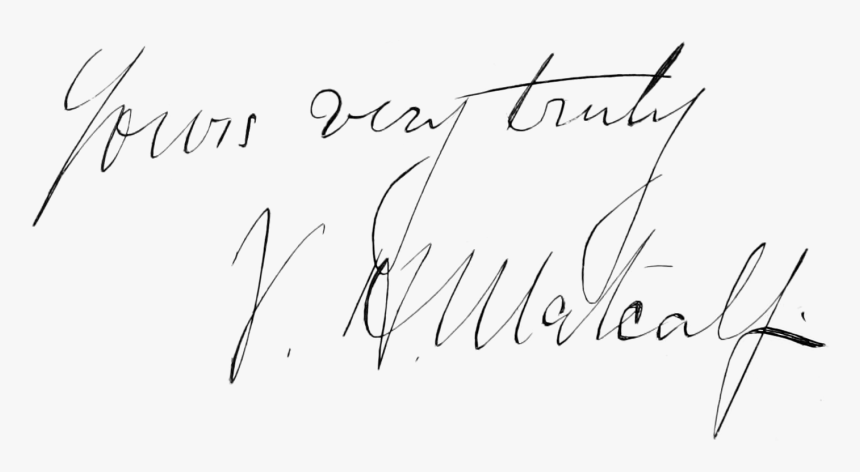Men Of Mark 112 Victor Metcalf Sig - Handwriting, HD Png Download