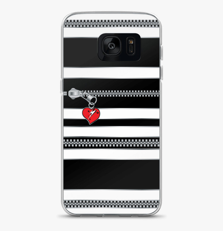 Punk Stripes Zipper Heart Lightning Bolt Samsung Case - Mobile Phone Case, HD Png Download