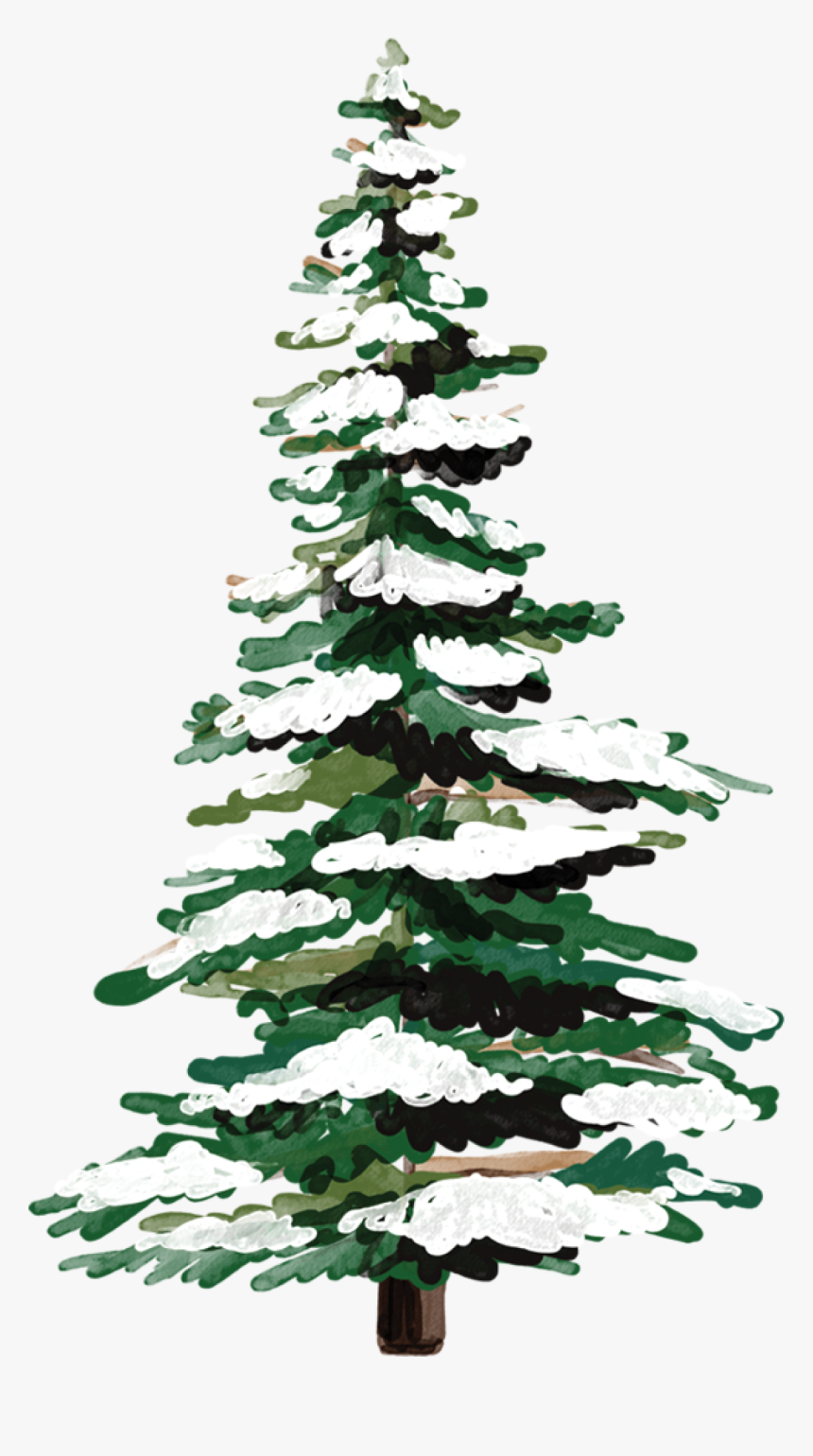 Tree With Snow Print & Cut File - Christmas Tree, HD Png Download