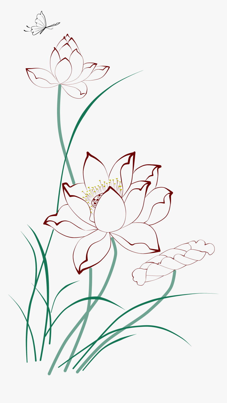 Clipart Stock Egypt Drawing Flora - Lotus Drawing, HD Png Download