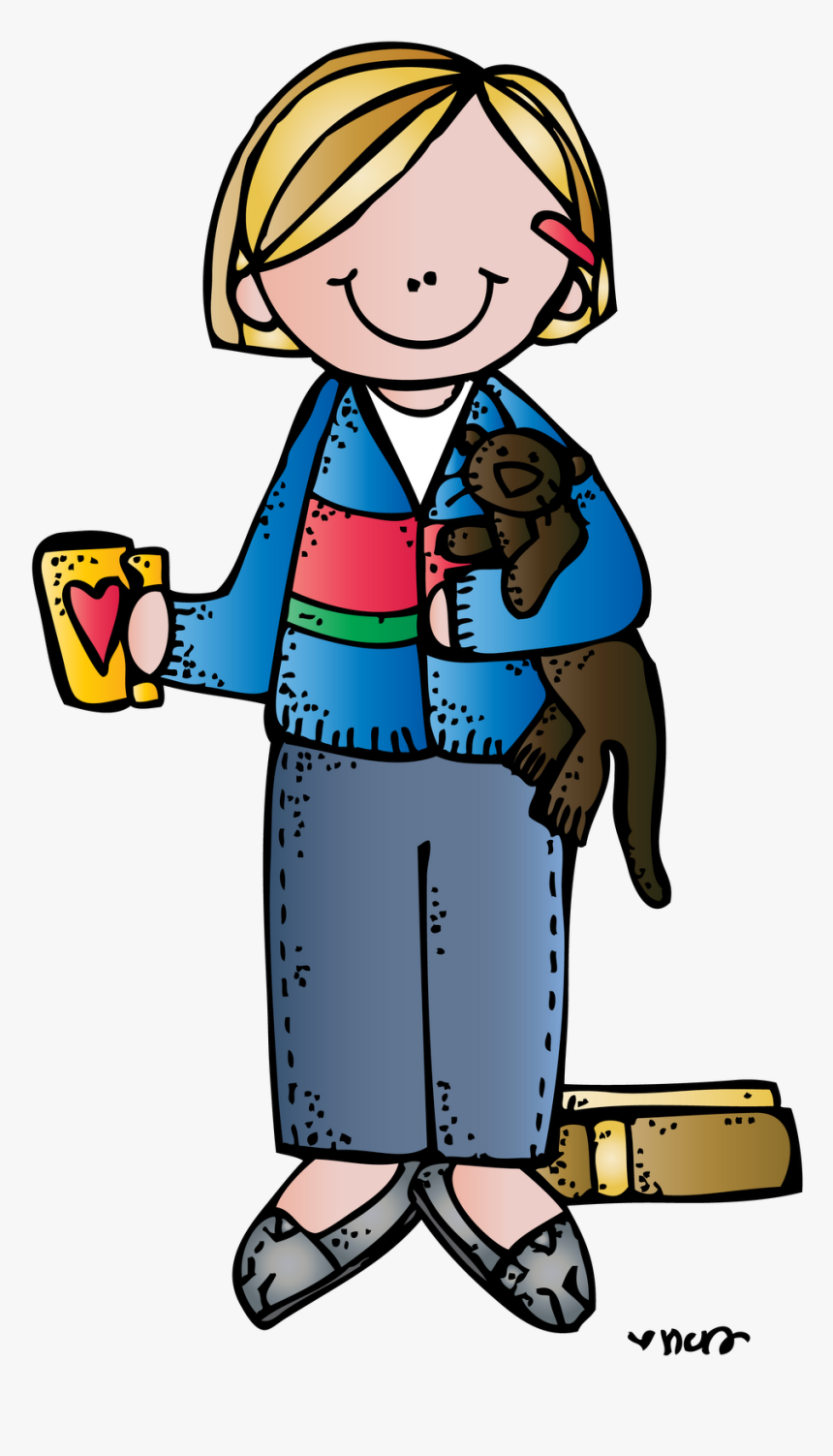On My Own Clipart Png Free Download Sub Hub - Melonheadz Clipart Teacher Short Blonde Hair, Transparent Png