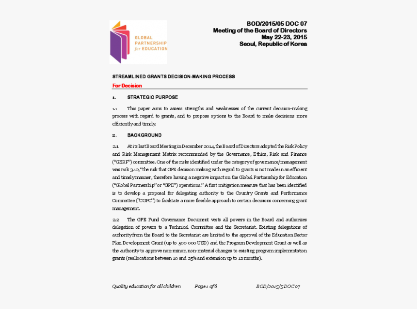 Global Partnership For Education, HD Png Download