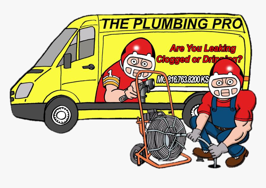 Plumbing Pro Van With Plumber Snaking Line - Cartoon, HD Png Download