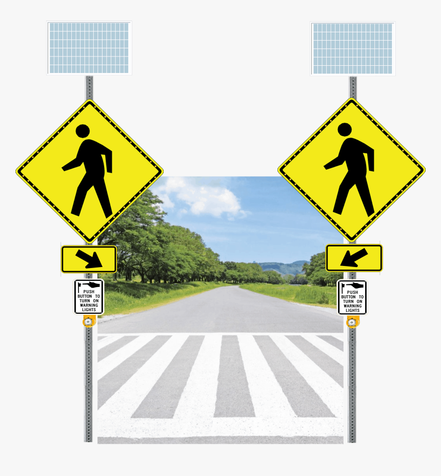 Pedestrian Crossing Sign, HD Png Download
