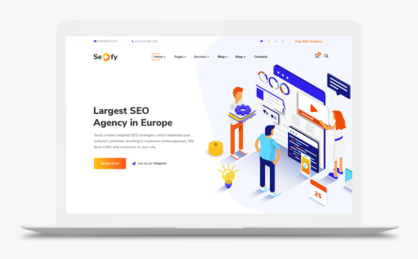 Template Web Agency Wordpress, HD Png Download