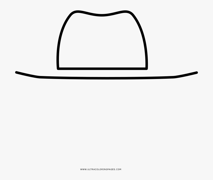 Sombrero De Vaquero Página Para Colorear - Line Art, HD Png Download
