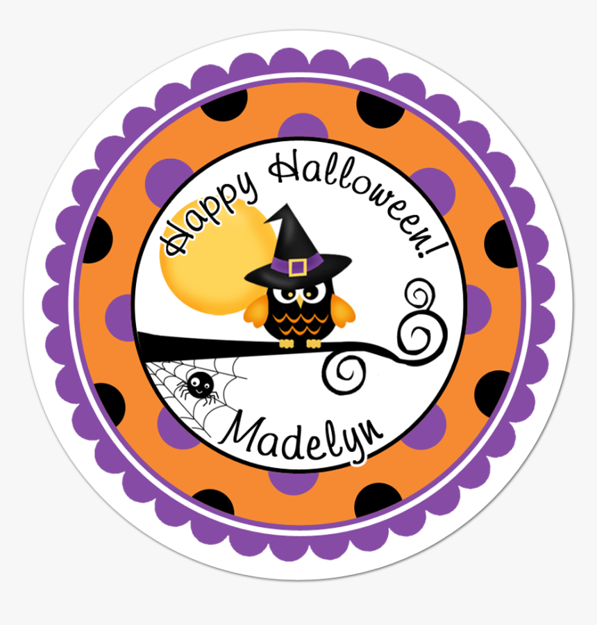 Owl Witch Wide Polka Dot Border Personalized Sticker - Winona State University Computer Science Logo, HD Png Download