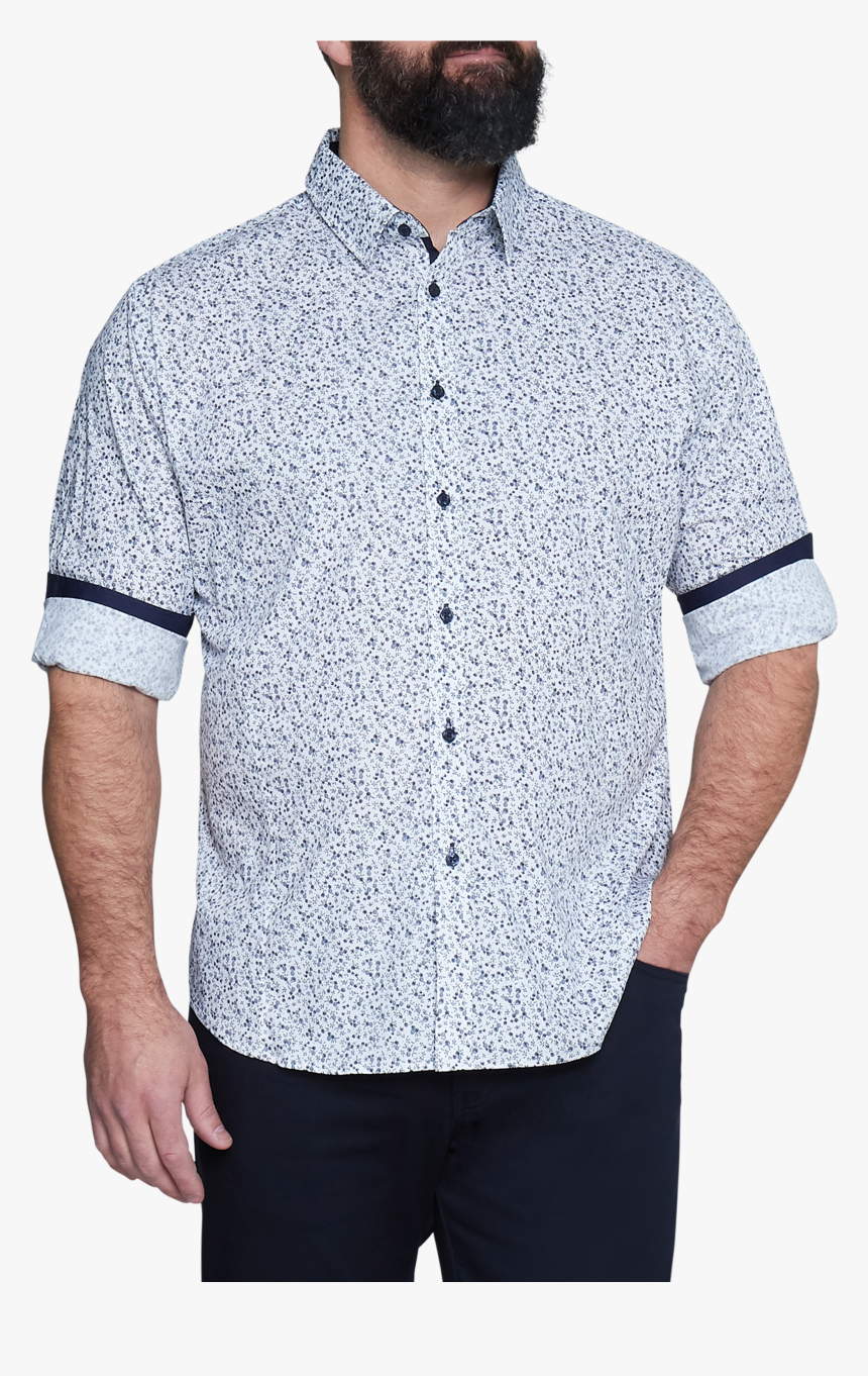 Navy Stirling Floral Print Shirt - Pocket, HD Png Download