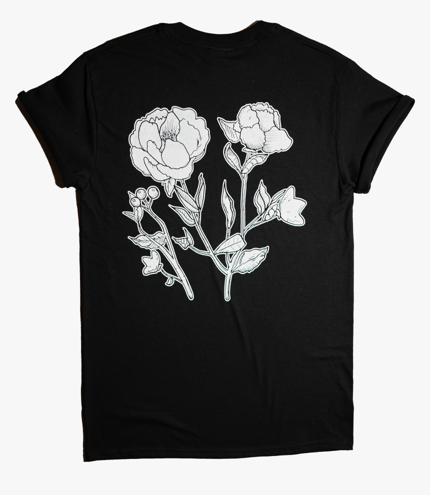 Image Of Black Floral Print Spooky Print X - Active Shirt, HD Png Download